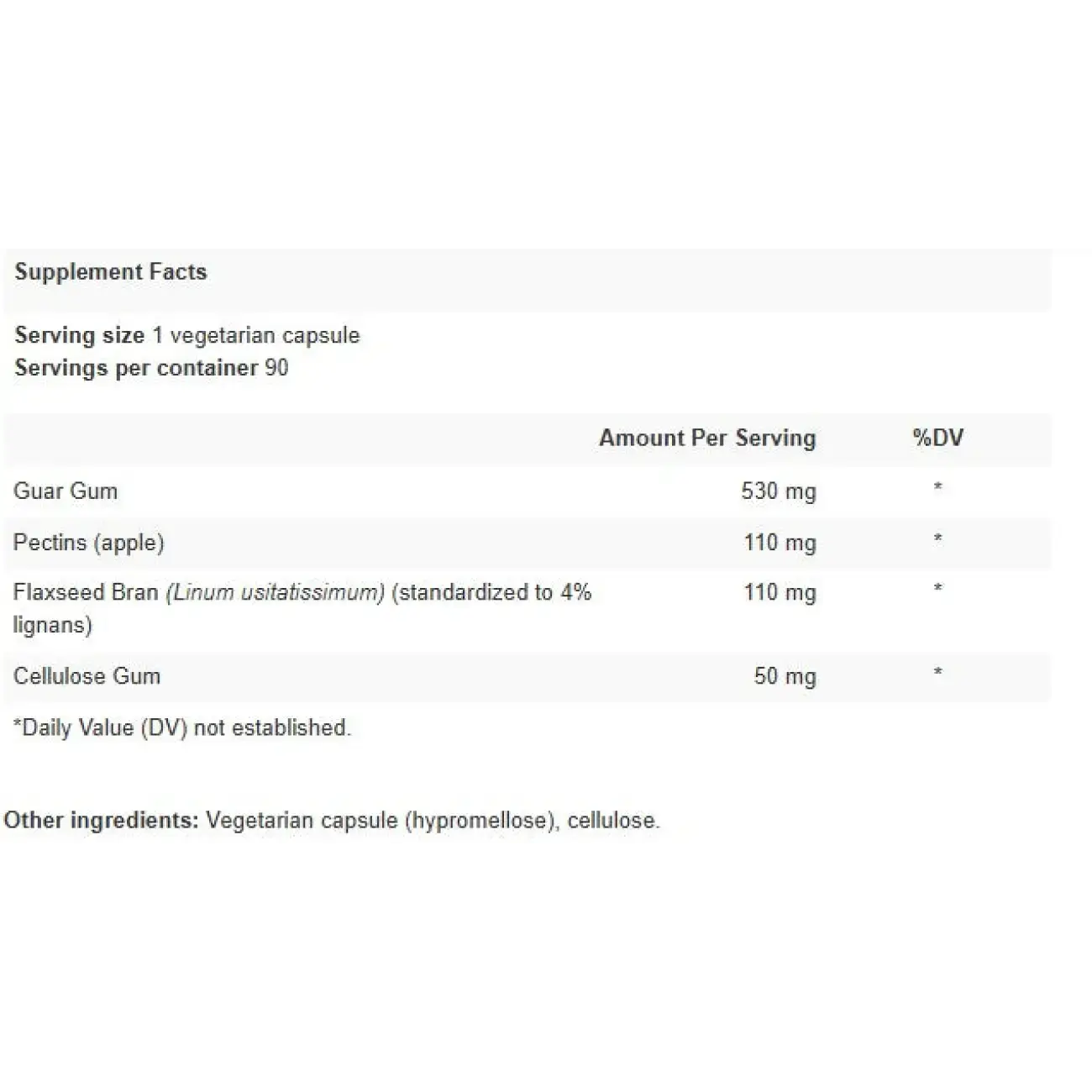 Supplement facts label for Apex Energetics Fibromin K-25 supplement showing serving size and ingredients