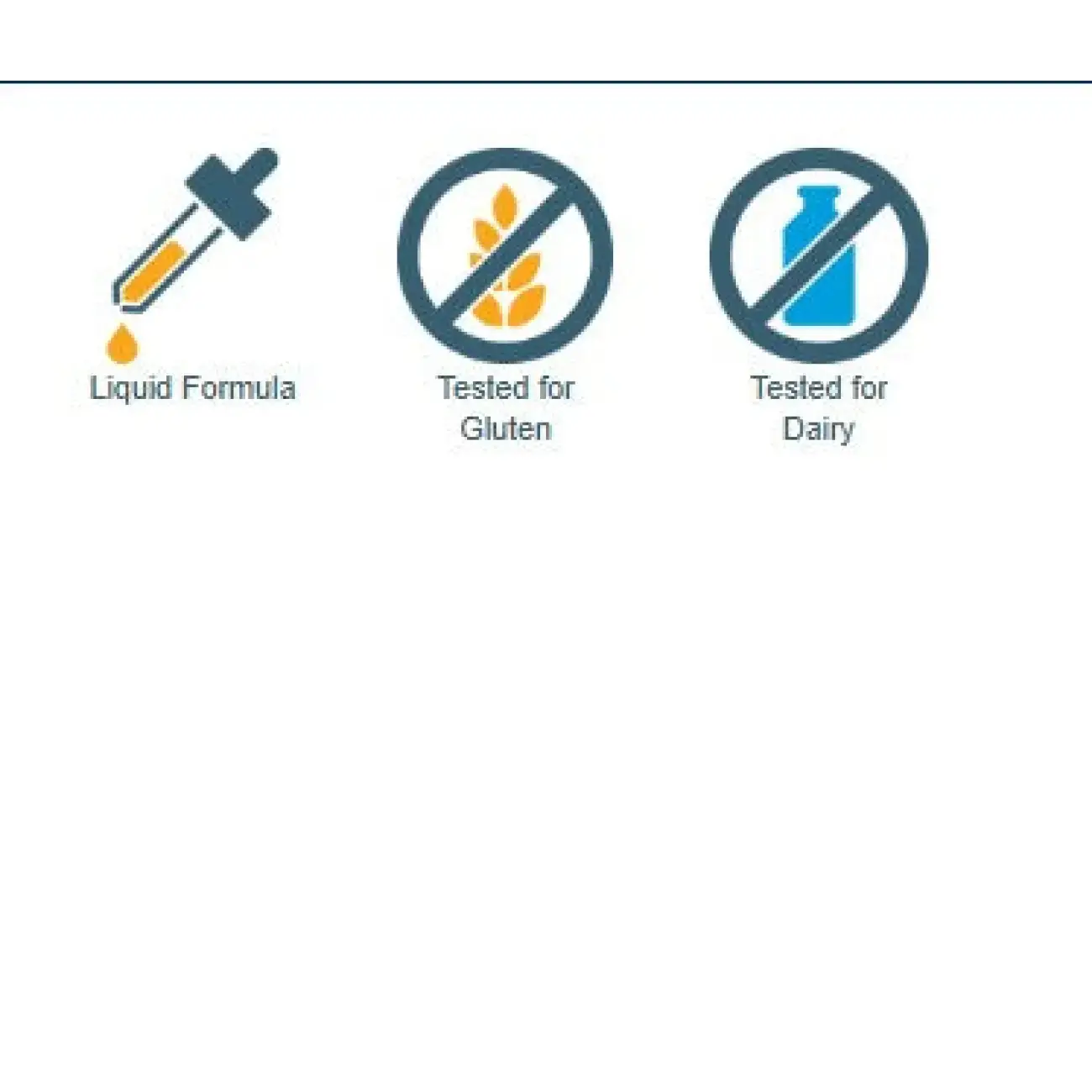 Apex Energetics DHEA supplement icons showing liquid formula gluten free and dairy free tested