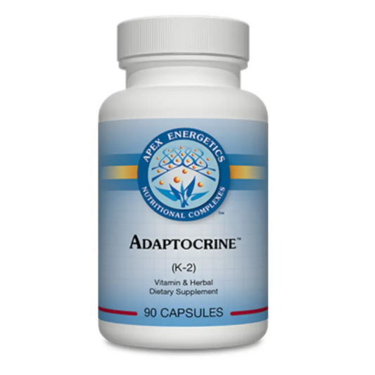 Apex Energetics K-2 Adaptocrine supplement bottle with 90 capsules dietary vitamin and herbal complex