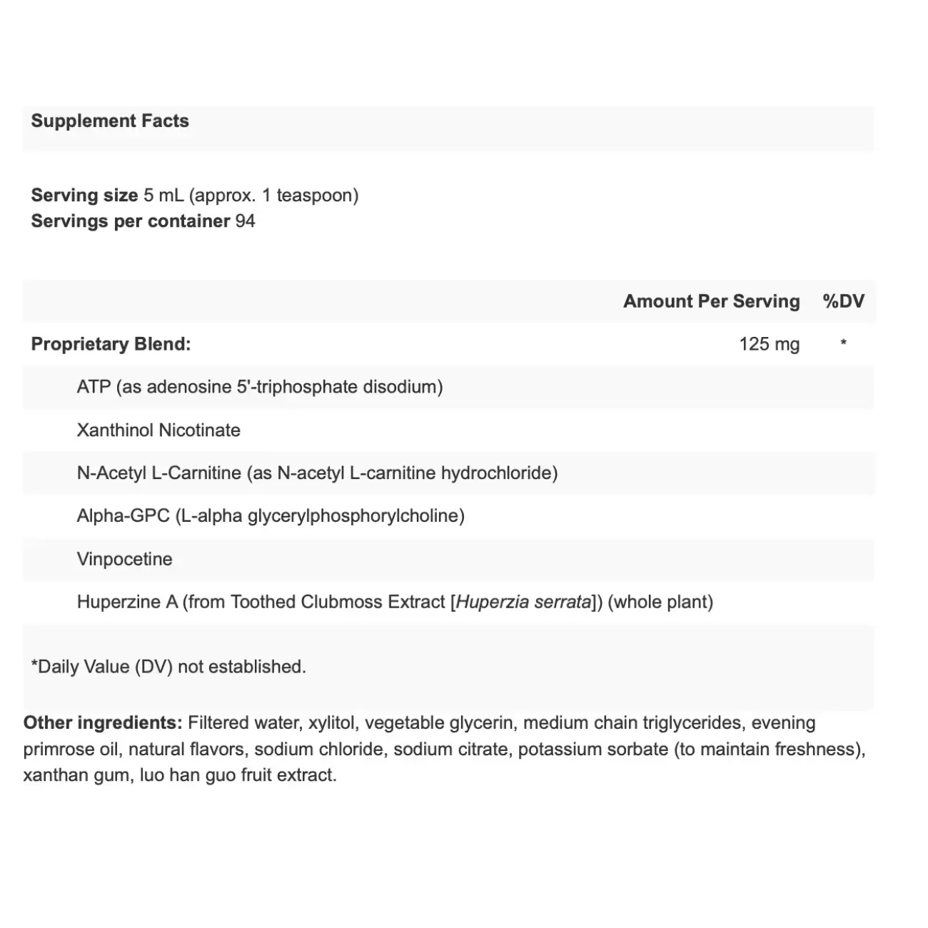 Supplement facts label for Apex Energetics K-68 Nitric Balance Chocolate Strawberry with proprietary blend ingredients